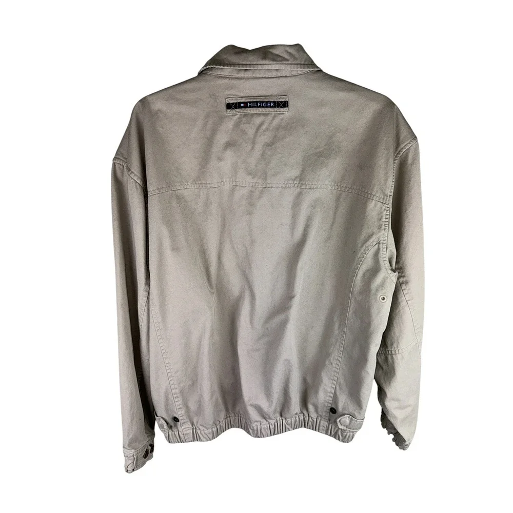 Tommy‎ Hilfiger Mens Vintage Harrington Jacket Tan Khaki Plaid Lined Large L